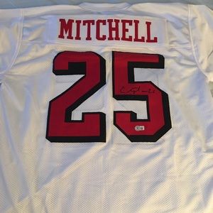 NFL Elijah Mitchell San Francisco 49ers Signed Jersey. Beckett Certified